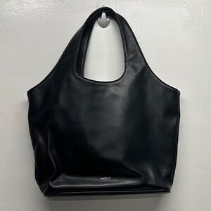 Matt & Nat France Tote Bag Vegan Faux Leather Double Shoulder Strap Purse Black